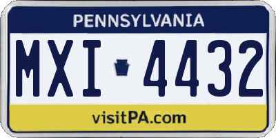 PA license plate MXI4432