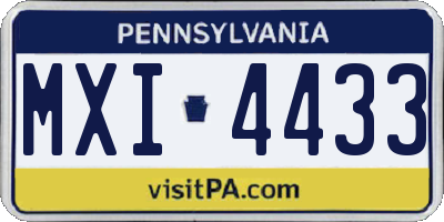 PA license plate MXI4433