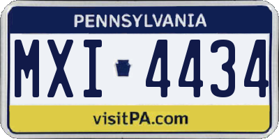 PA license plate MXI4434