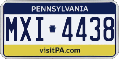 PA license plate MXI4438