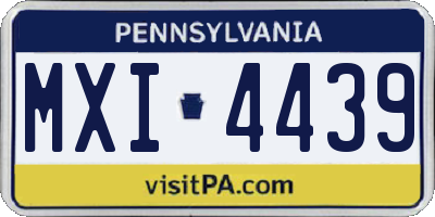 PA license plate MXI4439