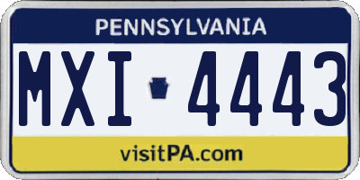 PA license plate MXI4443