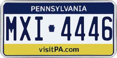 PA license plate MXI4446