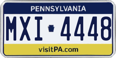 PA license plate MXI4448
