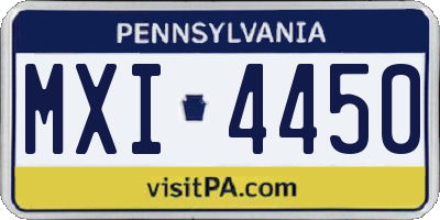 PA license plate MXI4450