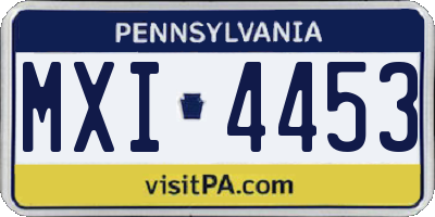 PA license plate MXI4453