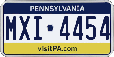 PA license plate MXI4454