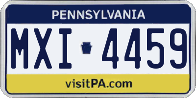 PA license plate MXI4459