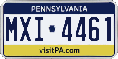 PA license plate MXI4461