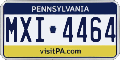 PA license plate MXI4464