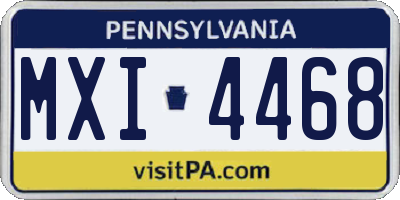 PA license plate MXI4468