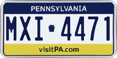 PA license plate MXI4471
