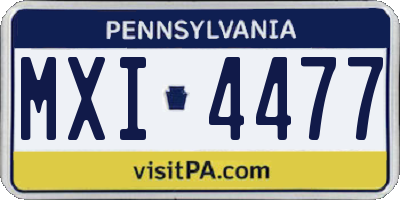 PA license plate MXI4477
