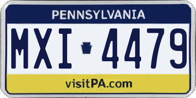 PA license plate MXI4479