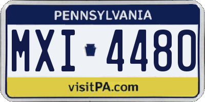 PA license plate MXI4480