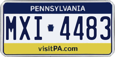 PA license plate MXI4483
