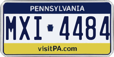 PA license plate MXI4484