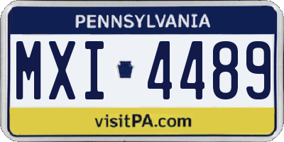 PA license plate MXI4489