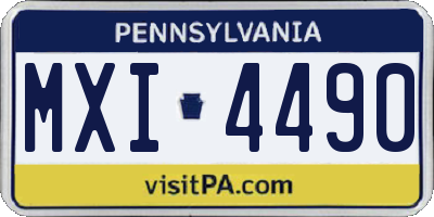 PA license plate MXI4490