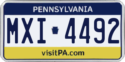 PA license plate MXI4492