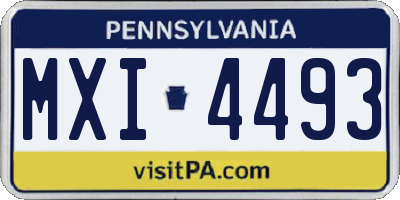 PA license plate MXI4493