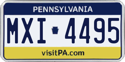 PA license plate MXI4495