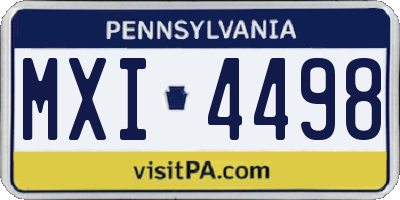 PA license plate MXI4498