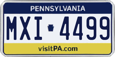 PA license plate MXI4499