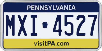 PA license plate MXI4527