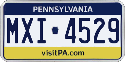 PA license plate MXI4529