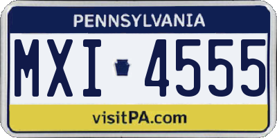 PA license plate MXI4555