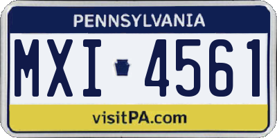 PA license plate MXI4561