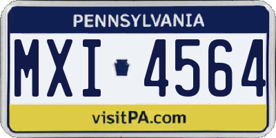 PA license plate MXI4564