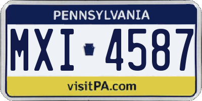 PA license plate MXI4587