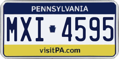 PA license plate MXI4595