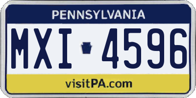 PA license plate MXI4596
