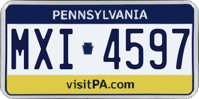 PA license plate MXI4597