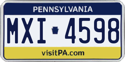 PA license plate MXI4598