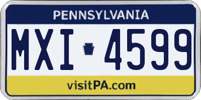 PA license plate MXI4599
