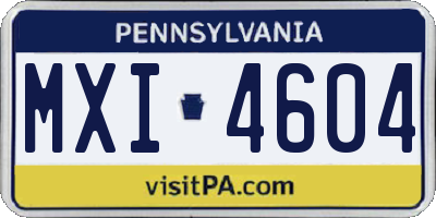 PA license plate MXI4604