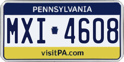 PA license plate MXI4608