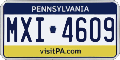 PA license plate MXI4609