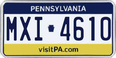 PA license plate MXI4610