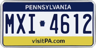 PA license plate MXI4612