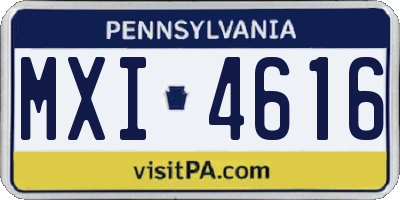PA license plate MXI4616