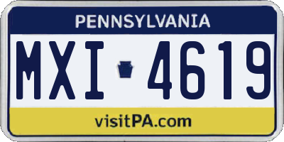 PA license plate MXI4619