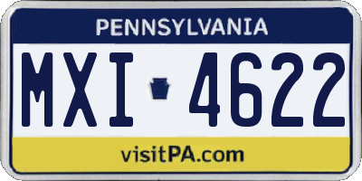 PA license plate MXI4622