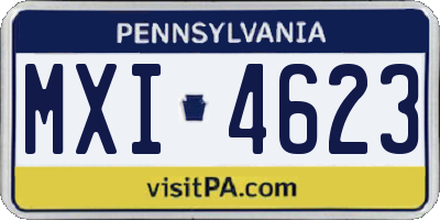 PA license plate MXI4623