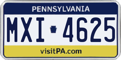 PA license plate MXI4625