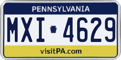 PA license plate MXI4629